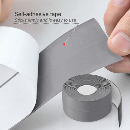 3 ROlls Waterproof Sealing Strip, Bathroom Seal, Pvc Self-Adhesive Caulking Tape For Kitchen, Toilet, Bathtub (Grey)