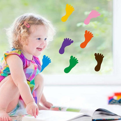 9 Pairs Footprint Stickers For Floor, Wall, Stairs To Guide Directions