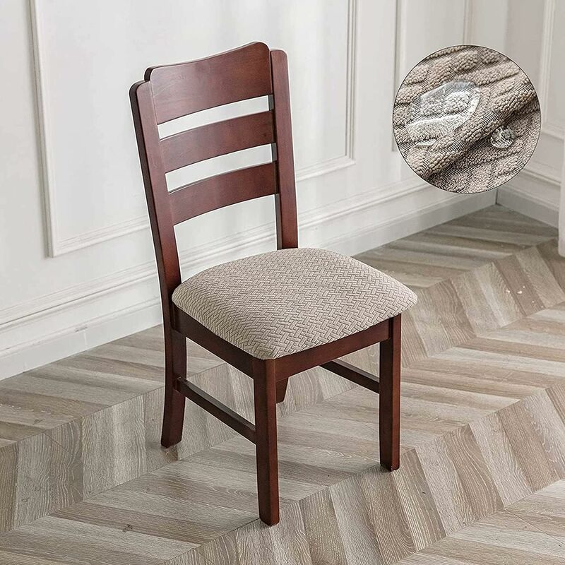 Chair Cover 2/4 Pieces Chair Cushion Cover Waterproof Chair Seat Cover Removable Washable Jacquard Elastic Chair Seat