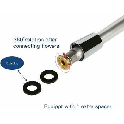 Pvc Shower Bath Hose Extra Replacement Bathroom Extension 1.5M Flexible Hose Handheld Shower Hose (G1/2，1.5M)