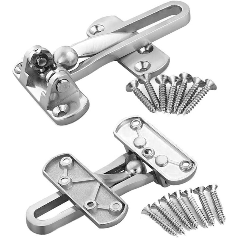 2Pack Security Door Lock Steel Window Guard Lock Entry Door Without Chain Lock Latch For Window Door