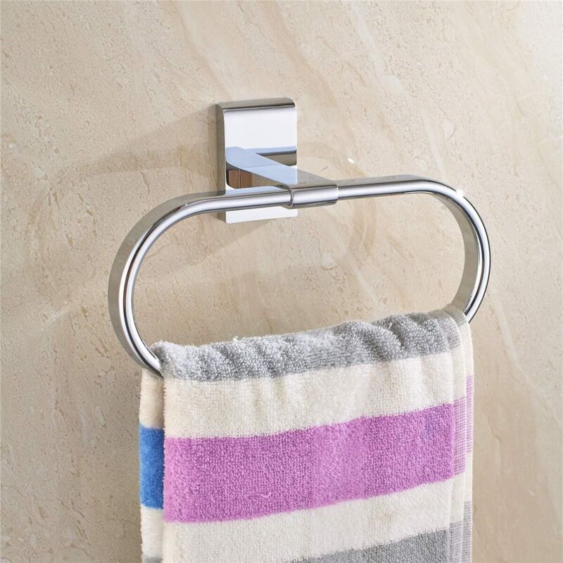 Oval Towel Ring Solid Brass Polished Chrome Elegant Wall Mount-Sunny