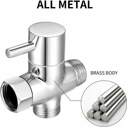 3-Way Valve G1/2", Solid Brass 3-Way Valve, Hand Shower Set, Universal Accessories