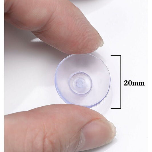 20 pcs Small Clear Plastic Suction Cups No Hook 20Mm
