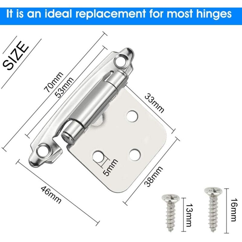 6 pcs Door Hinge Self Closing Hinge Cold ROlled Steel Material Spring Hinge With DAmper For Door Closet Shoe Cabinet