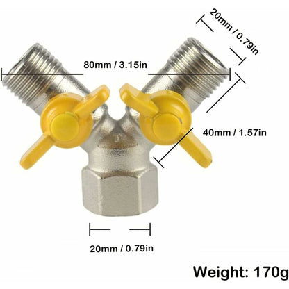 1/2" Switch Valve, Y-Shaped Three-Way Valve With Shut-Off Valve, Shower Head, Shower Arm, Washing Machine Spout