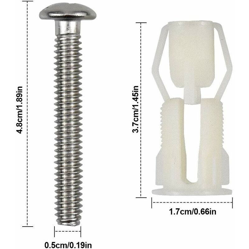 2 pcs Toilet Lid Expansion Screw Toilet Seat Fixing Screw Toilet Seat Fixing Set Toilet Lid Replacement Parts