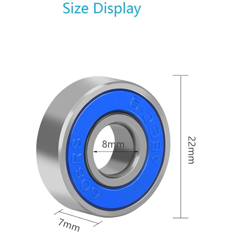 30 pcs 608Rs Bearings Frictionless Carbon Steel Skateboard Longboard Miniature Scooter ROller Skate Bearing Abec-9