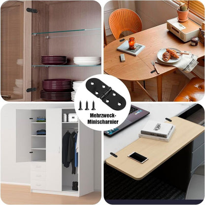 4 pcs Stainless Steel Folding Table Hinges - 180 Degree ROund Screw-In Hinges - Folding Table Hinges - Table Hinges -