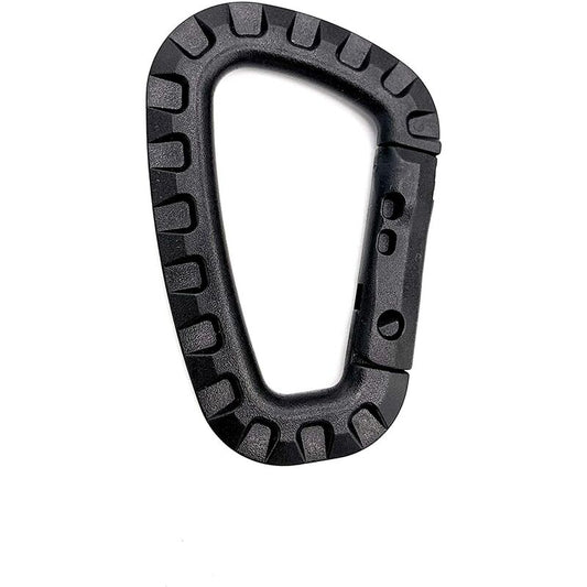 5 Pack Plastic Carabiners - Black - D-Shaped