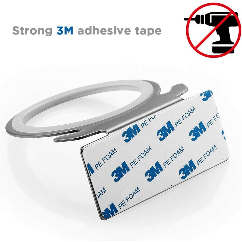 Hair Dryer Holder With Traceless Adhesive, Stainless Steel