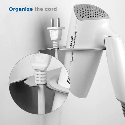 Hair Dryer Holder With Traceless Adhesive, Stainless Steel