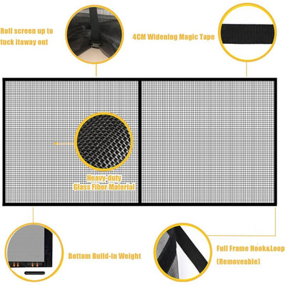 8Ftx7Ft Magnetic Garage Door Screen For 1 Car Garage Doors, Reinforced Fiberglass Garage Screen, Hands Free，Magnetic