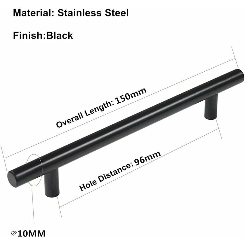 20 pcs Black Furniture Handle Black Kitchen Cabinet Handle T Handles Black Drawer Cupboard Handles