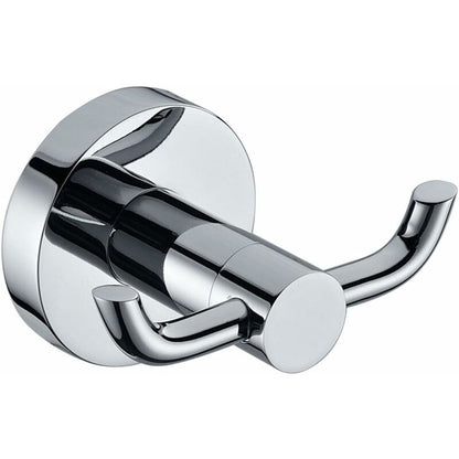 2 Pack Modern Polished Chrome Wall Hooks Solid Brass Double Towel Bar Bathroom Toilet Hat Clothes Wall Hanger Holder