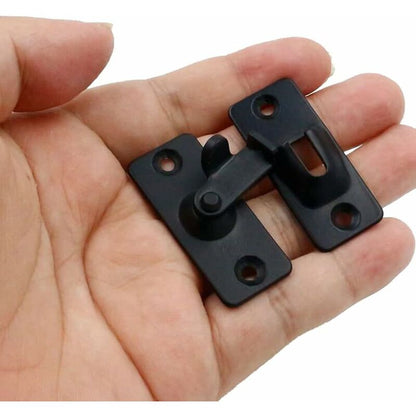 90 Degree Right Angle Stainless Steel Door Lock, Used For Wooden Fences, Doors And Windows, Sliding Doors (Black)