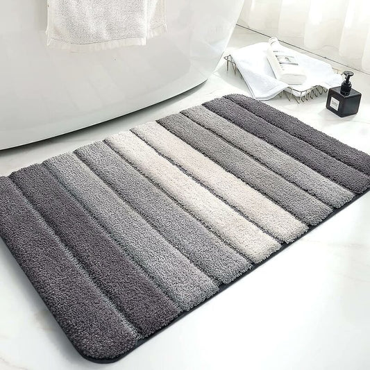 Non-Slip Bath Mat, Extra Soft Bathroom Rug, Machine Washableable, Water Absorbent, 40 X 60 Cm, Grey