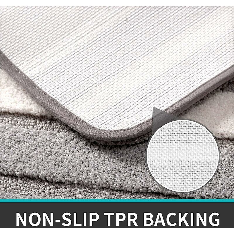 Non-Slip Bath Mat, Extra Soft Bathroom Rug, Machine Washableable, Water Absorbent, 40 X 60 Cm, Grey