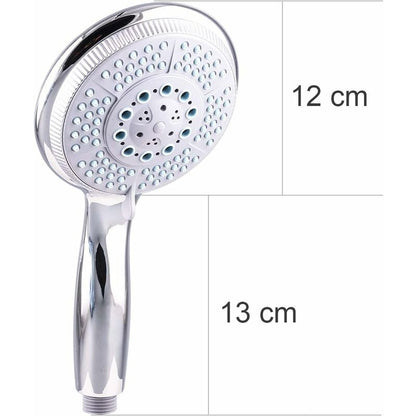 High Pressure Shower Head With 5 Adjustable Powerful Spray Modes, Universal Replacement Shower Head For Bathtub, 1/2"