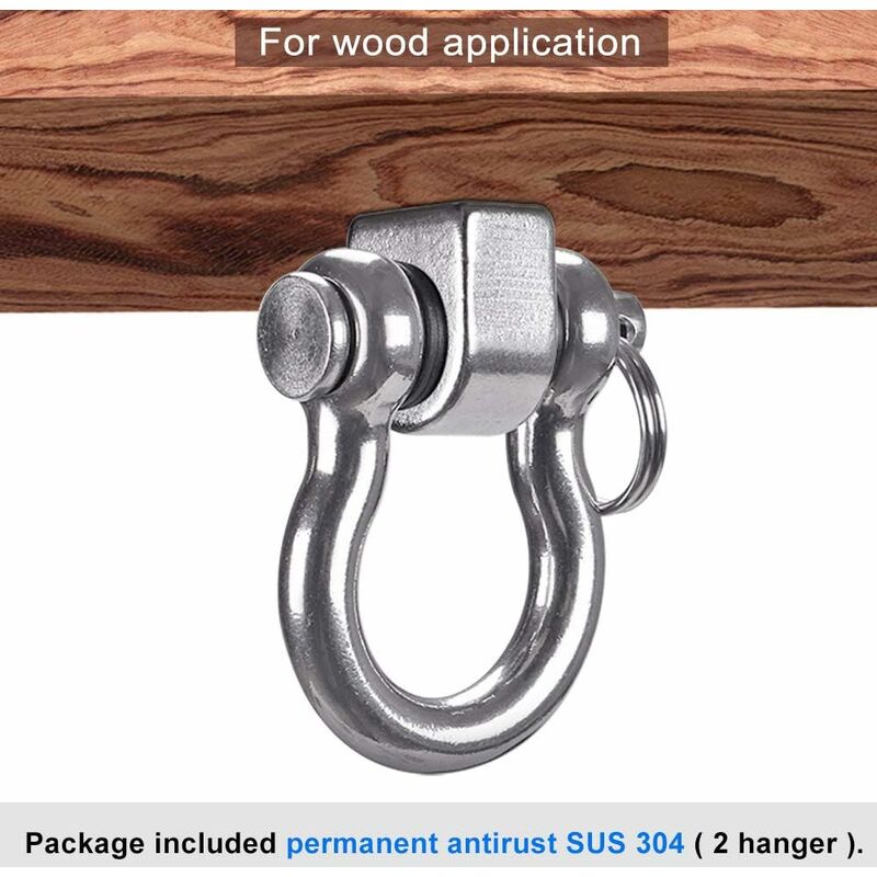 2 pcs 304 Stainless Steel Ceiling Hook, Suspension Trainer Hanging Kit For Hanging Chair, Hanging Lamp, Hammock,