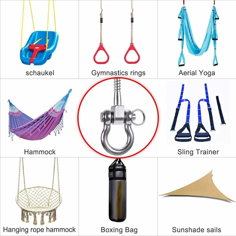 2 pcs 304 Stainless Steel Ceiling Hook, Suspension Trainer Hanging Kit For Hanging Chair, Hanging Lamp, Hammock,