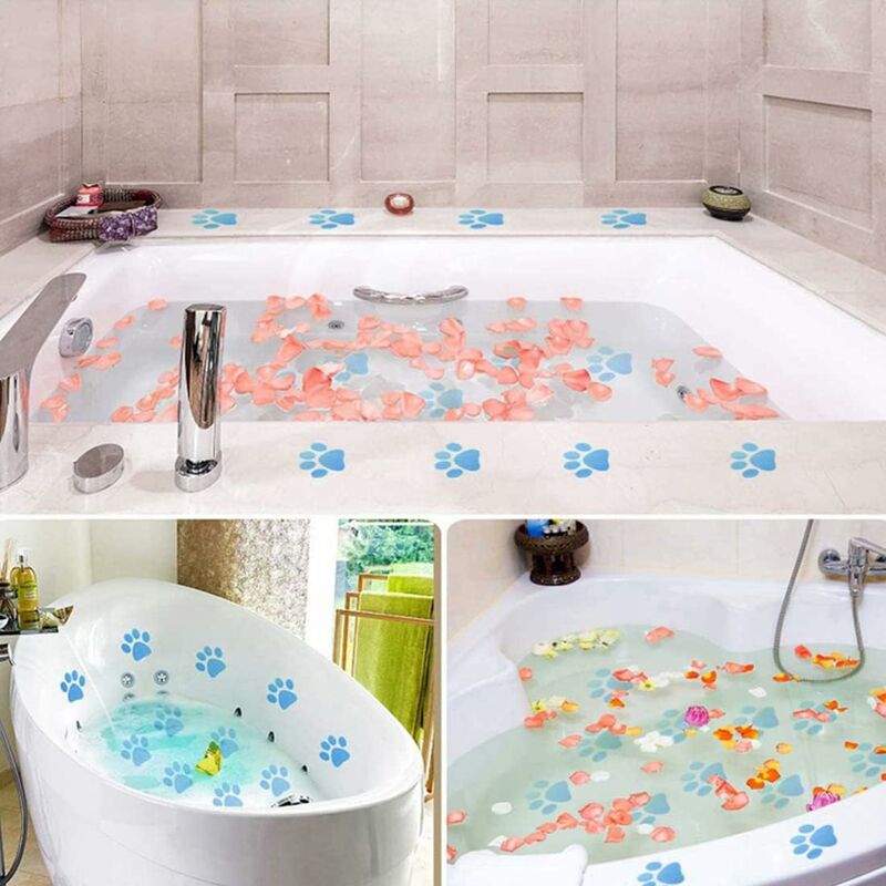 15 pcs Non-Slip Bathtub Stickers Kids Adult Shower Anti-Slip Stickers Dog Paw Waterproof Non-Slip Pads For Bathtub,