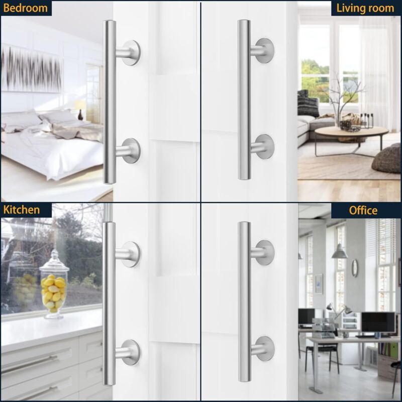 30Cm Sliding Door Handle Set, Stainless Steel Sliding Door Handle, Large Rustic Size, Suitable For Gates, Garages,