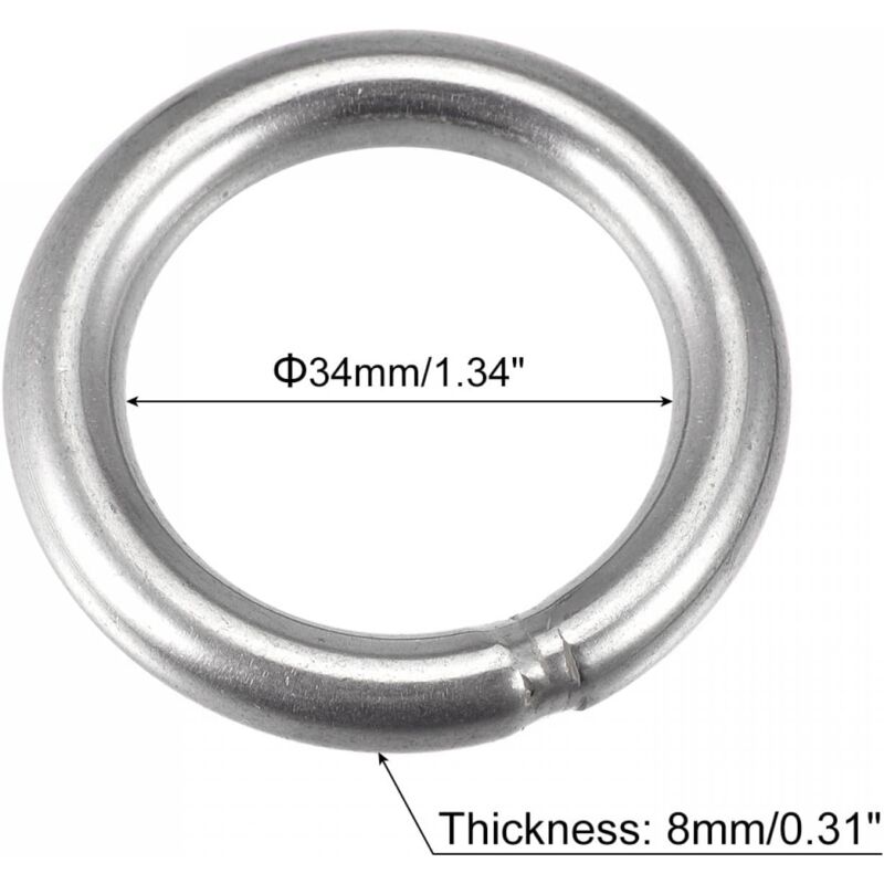 Welded Ring Stainless Steel 304 50Mm External Diameter 8Mm Thickness 3 pcs
