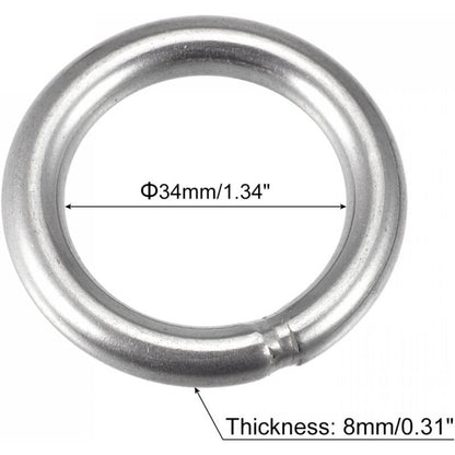 Welded Ring Stainless Steel 304 50Mm External Diameter 8Mm Thickness 3 pcs