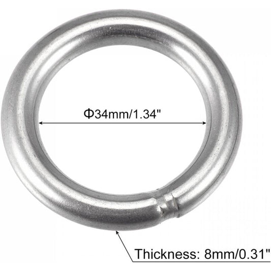 Welded Ring Stainless Steel 304 50Mm External Diameter 8Mm Thickness 3 pcs