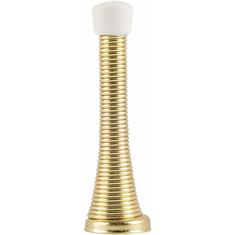 12 Pack Spring Door Stops - Polished Brass