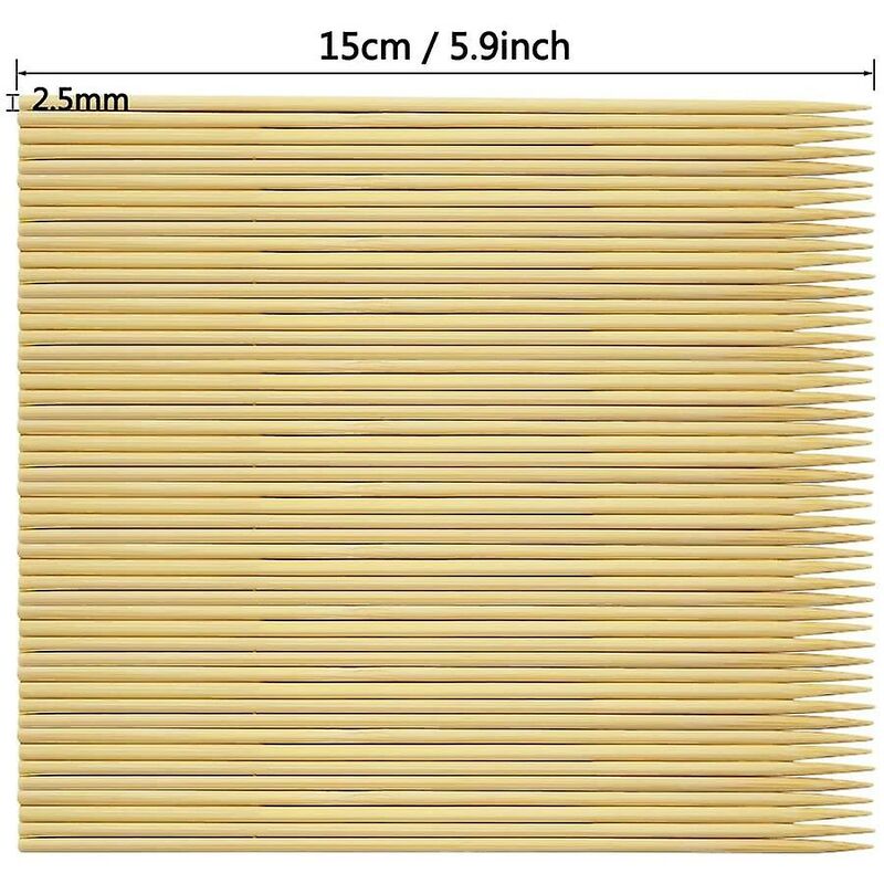 400 Wooden Bamboo Skewers Sticks For Bbq Fruit Chocolate Fondue Fountain 15Cm