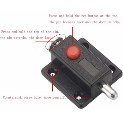 4 pcs Spring Window Cabinet Knob Automatic Door Latch Lock Furniture Cabinet Drawer Door Lock With Spring Knob