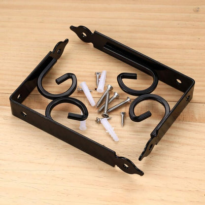 2 pcs Wall Shelf Brackets, 90 Degree Triangle Shelf Brackets, Metal Angle Bracket For Bookshelf, Kitchen - Black