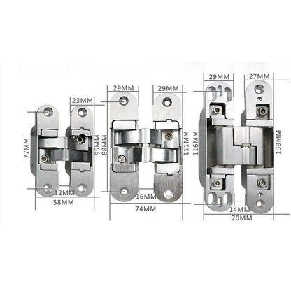 3D Invisible Hinge. Satin Stainless Steel. 2 Pieces, 2395Mm (Left + Right)