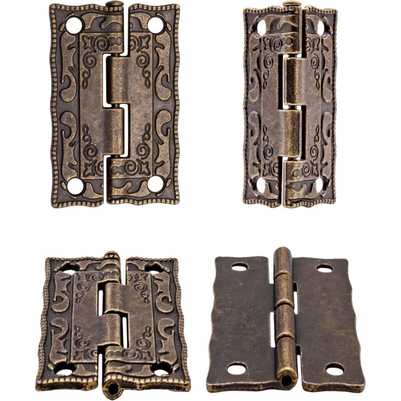 6 pcs Mini Metal Hinges Vintage Style 36 X 23Mm