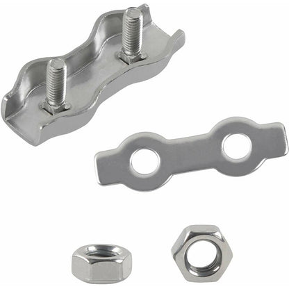 M2 Duplex Cable Clips 304 Stainless Steel Duplex Cable Clips For Wire ROpe Clotheslines Sun Sails Hanging Patio Fixed 8