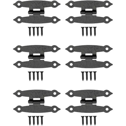 6 pcs Antique Metal Hinges For Cabinets, Cupboard Doors, Chests, Crates Retro Country House Style 65 X 34Mm