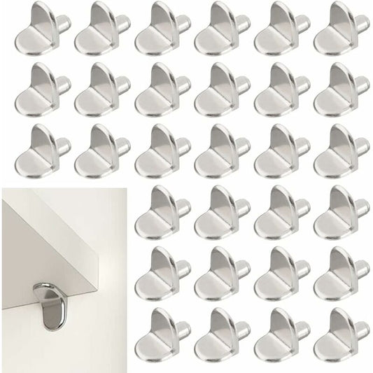 30 Pieces Shelf Support Pegs, 5Mm Shelf Pegs L-Shaped Bracket For Wood And Glass Cabinet Storage Furniture Cupboard