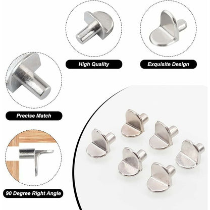 30 Pieces Shelf Support Pegs, 5Mm Shelf Pegs L-Shaped Bracket For Wood And Glass Cabinet Storage Furniture Cupboard