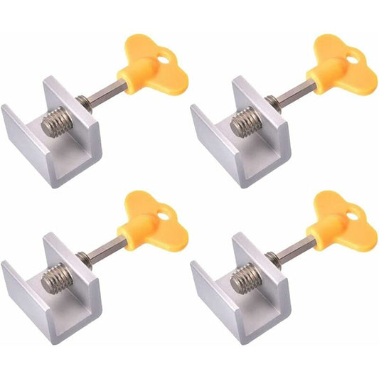 Sliding Window Lock 4 Pieces Sliding Door Lock Adjustable Window Lock Adjustable Sliding Door Locks Aluminum Alloy