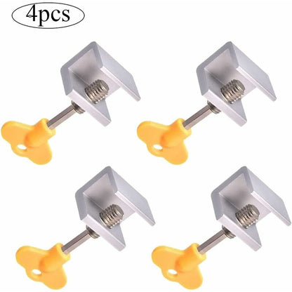 Sliding Window Lock 4 Pieces Sliding Door Lock Adjustable Window Lock Adjustable Sliding Door Locks Aluminum Alloy
