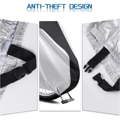 Motorcycle Cover Outdoor, Bicycle Scooter Waterproof Polyester Cover Resistant To Bird Droppings, Water,