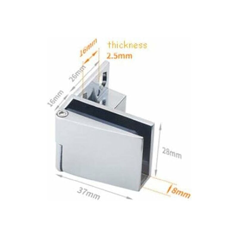Pair / Frameless Glass Door Hinge Wine Cabinet Showcase Glass Door Hinge Side Mounted Embedded (Silver)