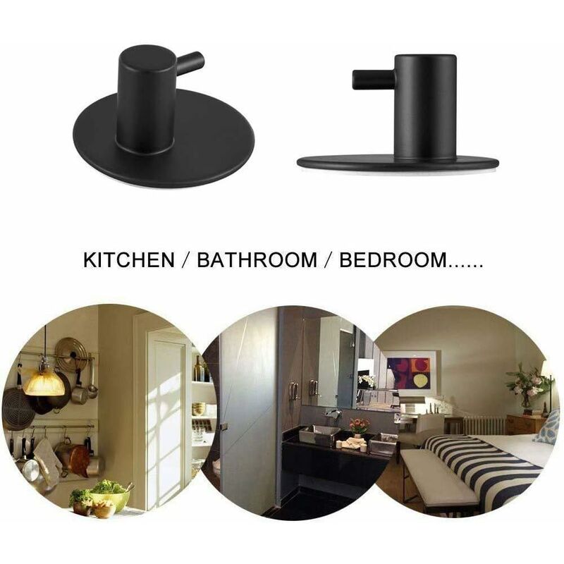 Stainless Steel Bathroom Wall Hooks, Self Adhesive Towel Holder For Kitchen, Living ROom And Office, Rustproof And