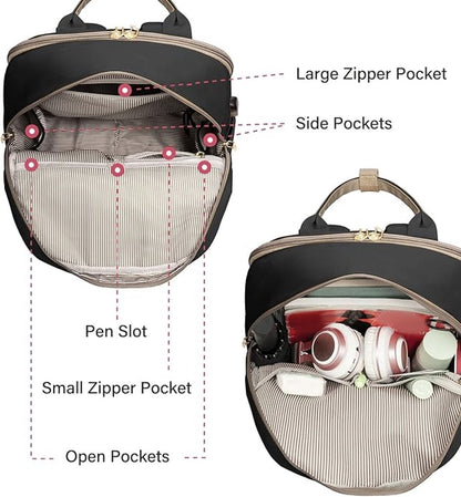 Backpack Waterproof - USB - Beige - Brown - Black