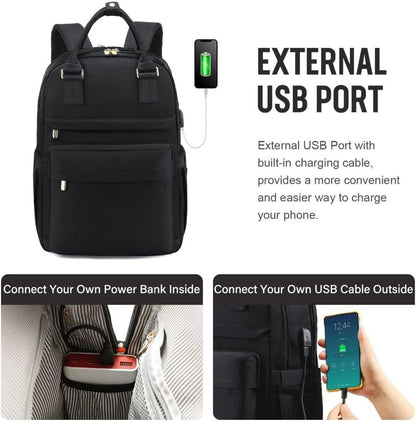 Backpack Waterproof - USB - Black