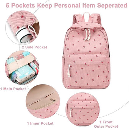 3 PCS Women's Backpack - Pink