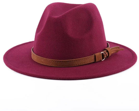 Bucket hat with Foldable Leather Lining - For Men and Women (Bordeaux)