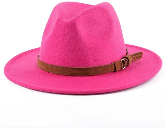 Sun Hat with Foldable leather lining - For men and women (rose red)